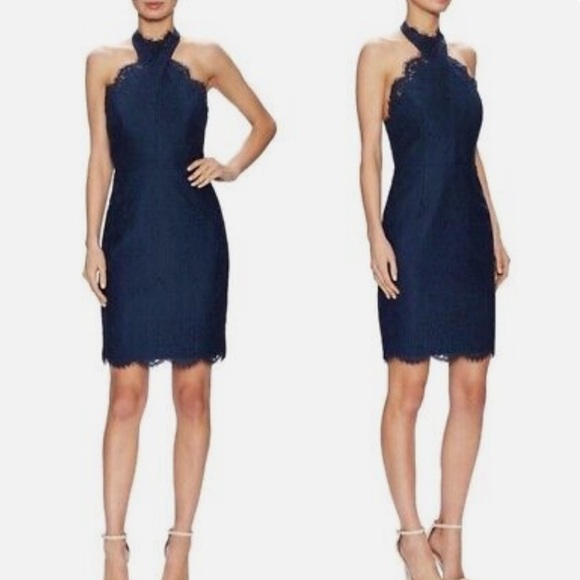 NEW Keepsake High Roads Lace Halter Dress in Navy Blue Size Extra Small - Picture 1 of 7